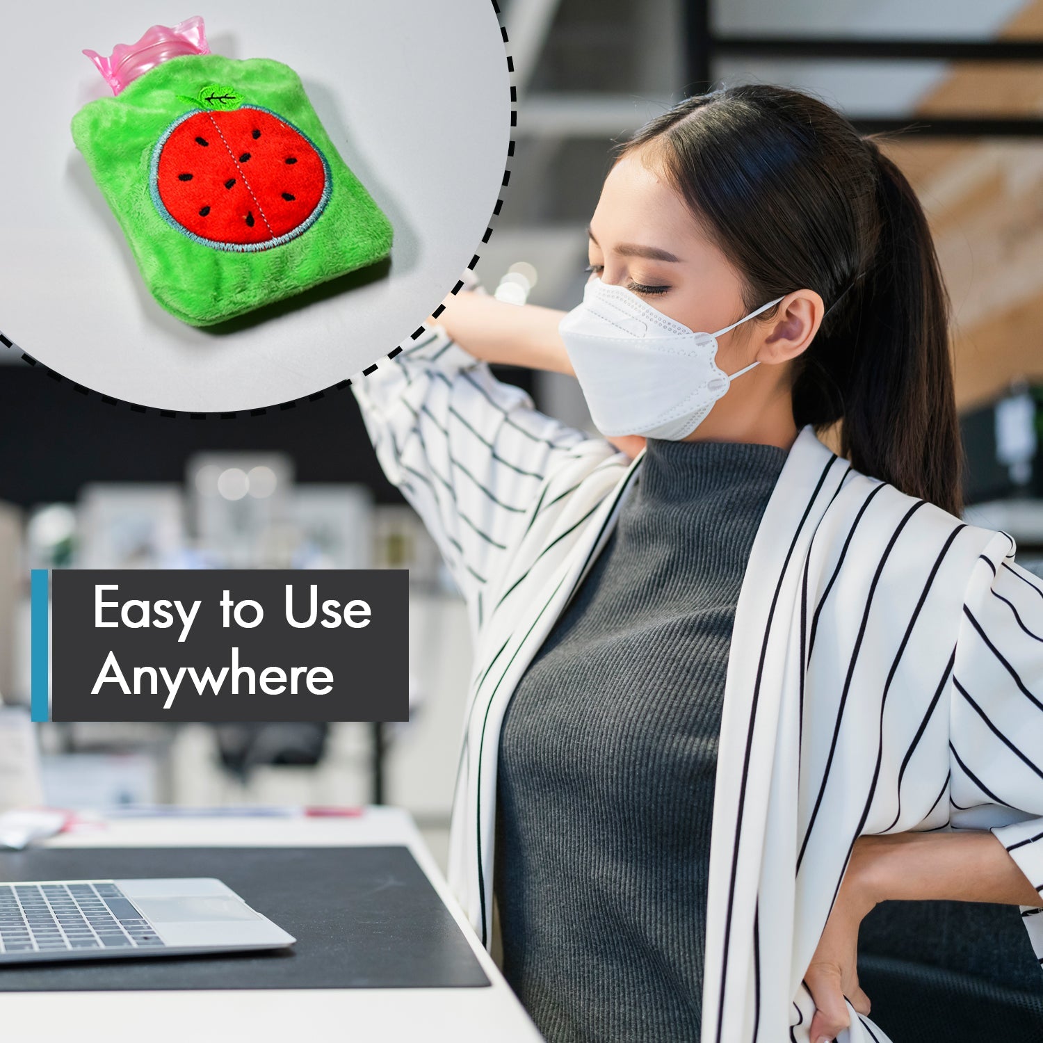 6509 Watermelon small Hot Water Bag with Cover for Pain Relief, Neck, Shoulder Pain and Hand, Feet Warmer, Menstrual Cramps. DeoDap 6509 Watermelon small Hot Water Bag with Cover for Pain Relief, Neck, Shoulder Pain and Hand, Feet Warmer, Menstrual Cramps. DeoDap